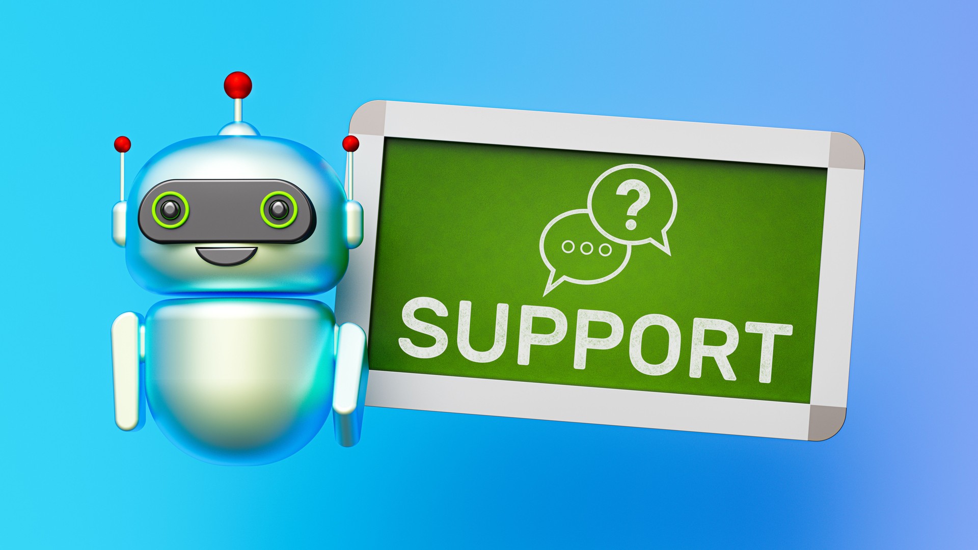 AI Customer Support Chatbot Concept 3D